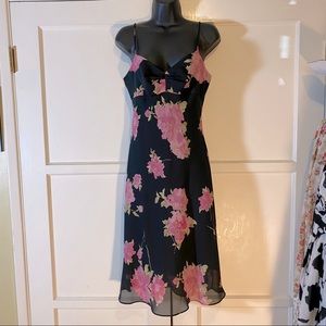 Doki Geki Spaghetti Strap Floral Midi Dress Large